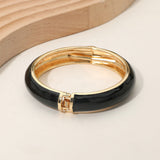Enamel Inlay Hinged Bangle Bracelet