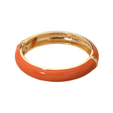 Enamel Inlay Hinged Bangle Bracelet