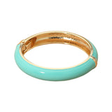 Enamel Inlay Hinged Bangle Bracelet