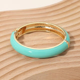 Enamel Inlay Hinged Bangle Bracelet