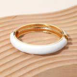 Enamel Inlay Hinged Bangle Bracelet