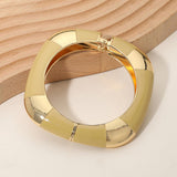 Bold Enamel Inlay Square Hinged Bangle Bracelet
