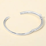 Silver Plated CZ Stone Paved T-bar Hinged Bangle Bracelet
