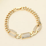 CZ Pave Charm Link Chain Bracelet