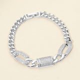 CZ Pave Charm Link Chain Bracelet