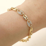 CZ Pave Mariner Link Chain Bracelet