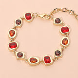 Geometric Stone Frame Link Bracelet
