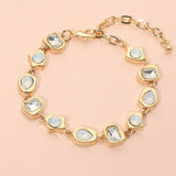 Geometric Stone Frame Link Bracelet