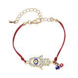Hamsa Evil Eye Charm Accent Bracelet
