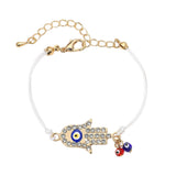 Hamsa Evil Eye Charm Accent Bracelet