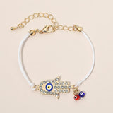 Hamsa Evil Eye Charm Accent Bracelet