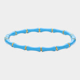 Enamel Bamboo Hinged Bangle Bracelet