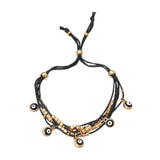 Evil Eye Charm Beaded Multi Layered Adjustable Cinch Pull Tie Bracelet