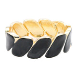 Enamel Marquise Link Hinged Bangle Bracelet