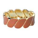 Enamel Marquise Link Hinged Bangle Bracelet