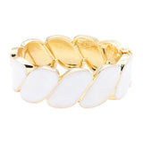 Enamel Marquise Link Hinged Bangle Bracelet