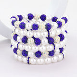Pearl Shamballa Ball Beaded Adjustable Strand Bracelet