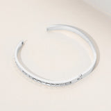 Stainless Steel Baguette Stone Paved Hinged Bangle Bracelet