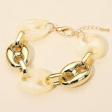Bold Resin Metal Mariner Link Bracelet