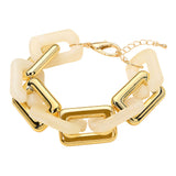 Bold Geometric Resin Link Bracelet
