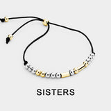 SISTERS Morse Code Cinch Bracelet