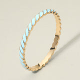 Enamel Inlay Twisted Hinged Bangle Bracelet