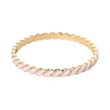 Enamel Inlay Twisted Hinged Bangle Bracelet