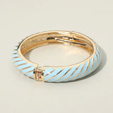 Enamel Inkay Striped Hinged Bangle Bracelet