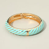 Enamel Inkay Striped Hinged Bangle Bracelet