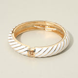 Enamel Inkay Striped Hinged Bangle Bracelet