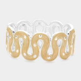 Wavy Enamel Hinged Bracelet