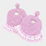 Felt Back Beaded Dangle Earrings