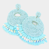 Felt Back Beaded Dangle Earrings