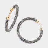 Bling Studded Hoop Earrings