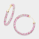 Bling Studded Hoop Earrings