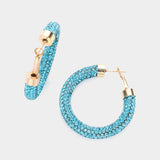 Bling Studded Hoop Earrings