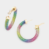 Bling Studded Hoop Earrings