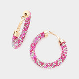 Rhinestone Pave Hoop Earrings