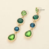 Round Teardrop Stone Link Drop Earrings