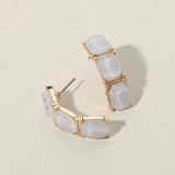 Triple Stone Cluster Earrings