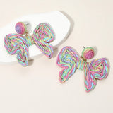 Twisted Raffia Bow Dangle Earrings