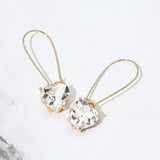 Heart Stone Cluster Dangle Earrings