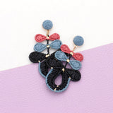 Raffia Wrapped Abstract Dangle Earrings