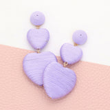 Thread Wrapped Double Heart Dropdown Earrings