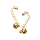 Ball Drop Christmas Candy Cane Earrings