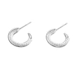 White Gold Dipped Pearl Beads Small Hoop Earrings