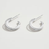 White Gold Dipped Pearl Beads Small Hoop Earrings