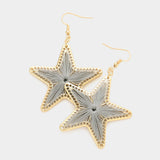 Thread Wrapped Star Dangle Earrings