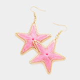 Thread Wrapped Star Dangle Earrings