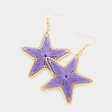 Thread Wrapped Star Dangle Earrings